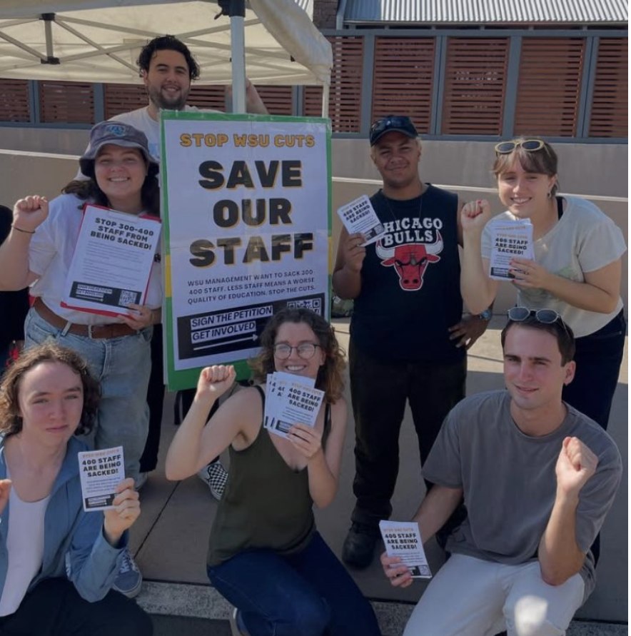 Western students from the Stop WSU Cuts group hosting a stall on the Parramatta South campus, 2025. Photographer Daniel Van Vree, 2025